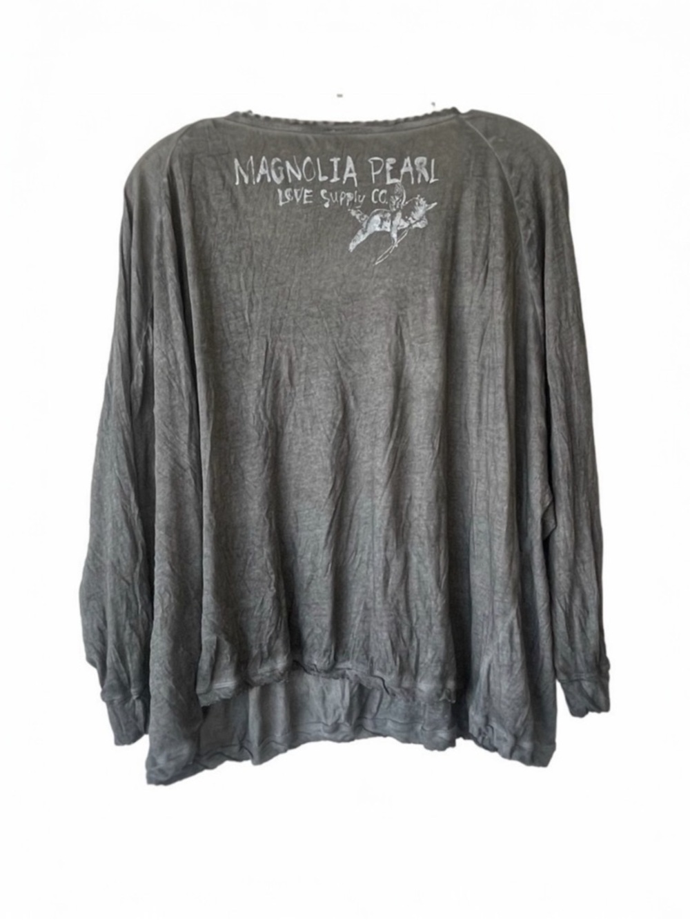 MAGNOLIA PEARL boho style top grey Festival Lange Oversized Top One Size